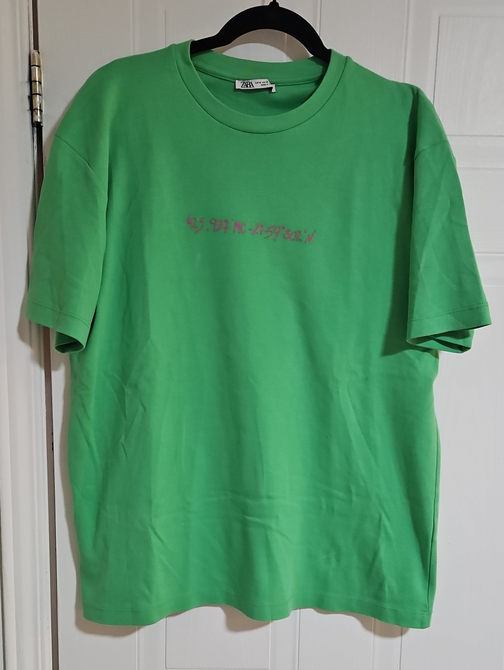 Zara Green Tshirt Cotton Short Sleeve Womens Size Medium
